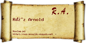 Réz Arnold névjegykártya